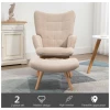 ergonomisk fatolj med fotpall manchester look beige 2