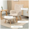 ergonomisk fatolj med fotpall manchester look beige 3