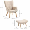 ergonomisk fatolj med fotpall manchester look beige 7