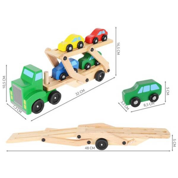 eng pl Wooden truck tow truck set of cars 22698 17073 14