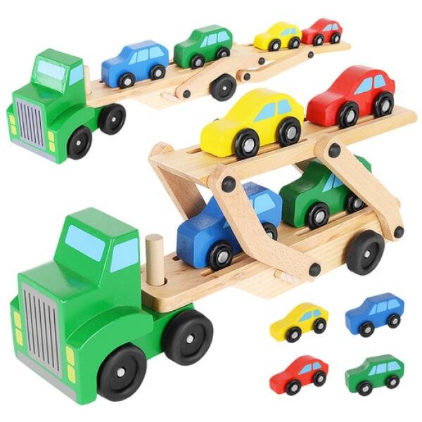 eng pl Wooden truck tow truck set of cars 22698 17073 9