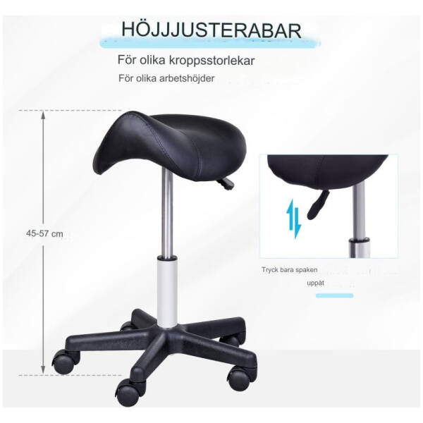 arbetspall ergonomisk hojdjusterbar lader svart 5