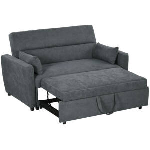 Sovesofa 2-sæders, op til 200 kg, 155 x 90 x 88,5 cm, mørkegrå