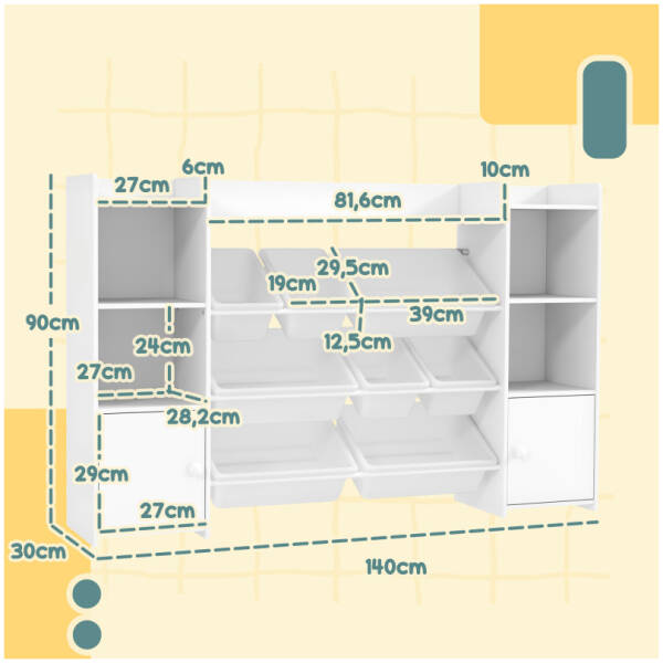 barnforvaringshylla leksaksstall klar tidy 8 avtagbara lador vit 3