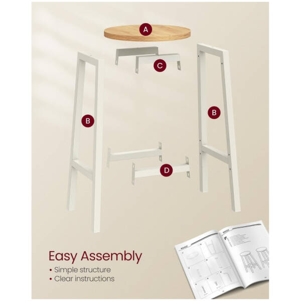 barstol set 2 st barpallar rund industriell design ek vit 5