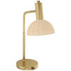 Bordlampe Guld med Rattan Lampeskærm, H 50 cm