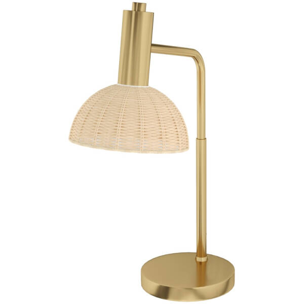 bordslampa guld med rotting lampskarm h 50 cm 5