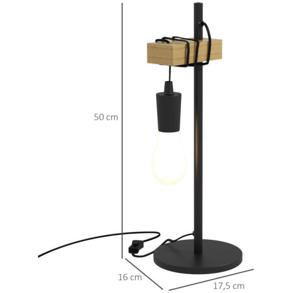 bordslampa industriell hojdjusterbar metall svart h 50 cm 8