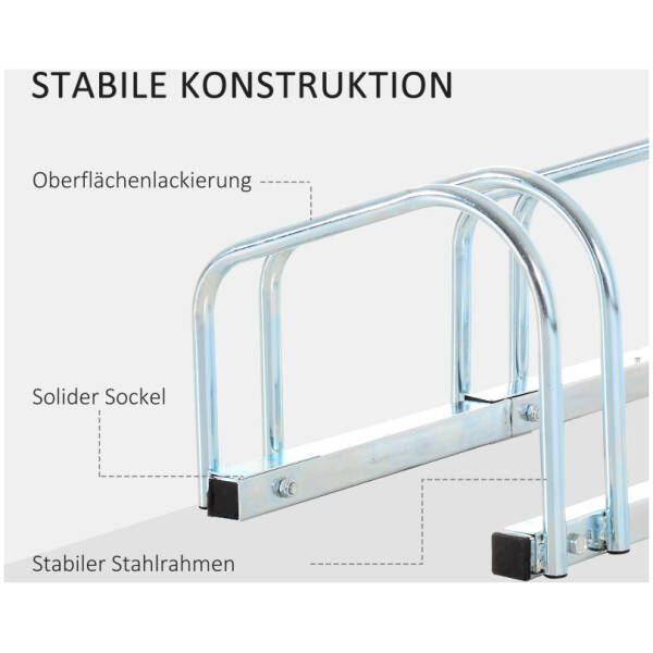 cykelstall for 4 cyklar 110 x 33 x 27 cm silver 7