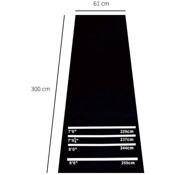 dartmatta gummi halkfri 300 x 61 cm svart 2