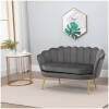 elegant loungesoffa 2 sits glamour sammet gra 1