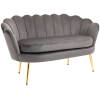 Elegant loungesofa 2-sæders – Glamour – Sammet – Grå