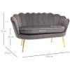 elegant loungesoffa 2 sits glamour sammet gra 2