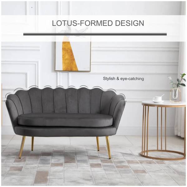 elegant loungesoffa 2 sits glamour sammet gra 4