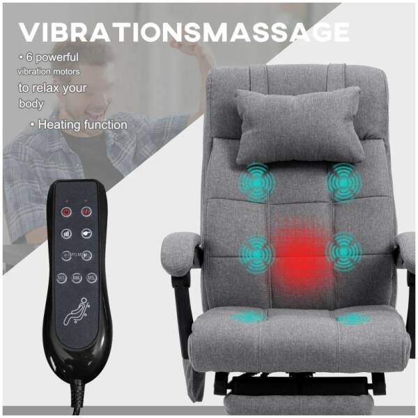 ergonomisk kontorsstol med massage och varme gra 4