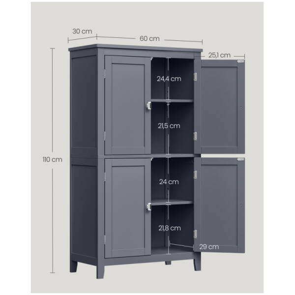 forvaringsskap badrumsskap med 2 stora skap gra 60 x 30 x 110 cm 5