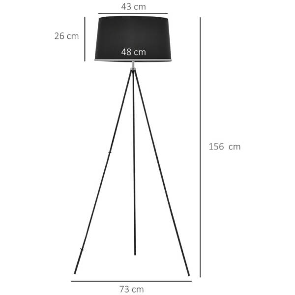 golvlampa tripod metall svart h 156 cm 7