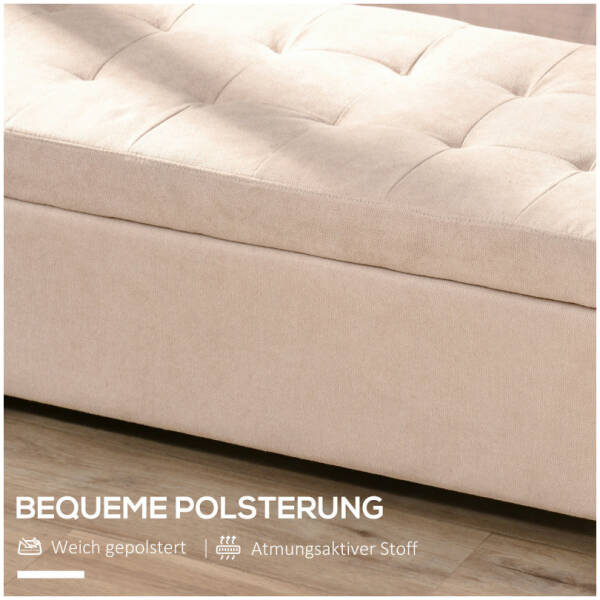 hallbank sangbank knappt beige linne med forvaring 125 x 49 x 415 cm 4