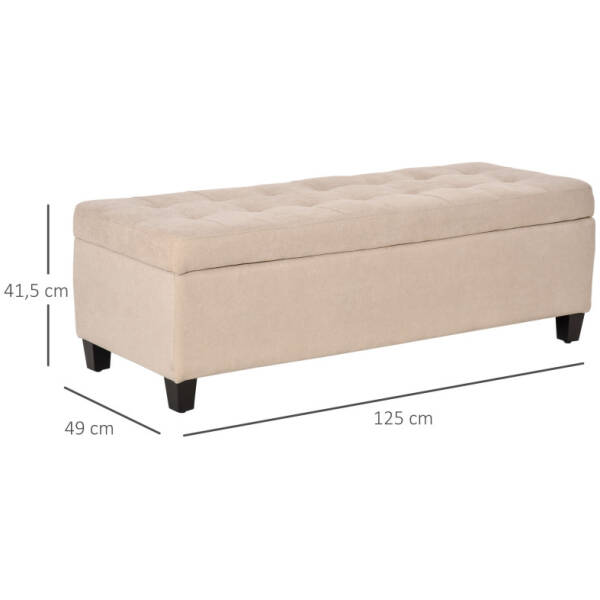 hallbank sangbank knappt beige linne med forvaring 125 x 49 x 415 cm 8