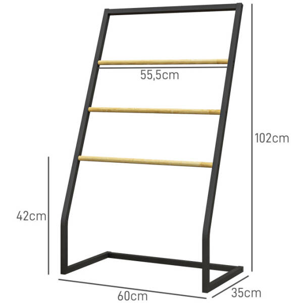 handduksstall 4 stang 60 x 35 x 102 cm svart tra 2