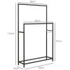 handduksstall fristaende metall svart 66 x 20 x 110 cm 2