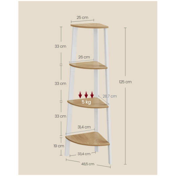 hornhylla 4 nivaer industriell design 125 cm h vit ek 6