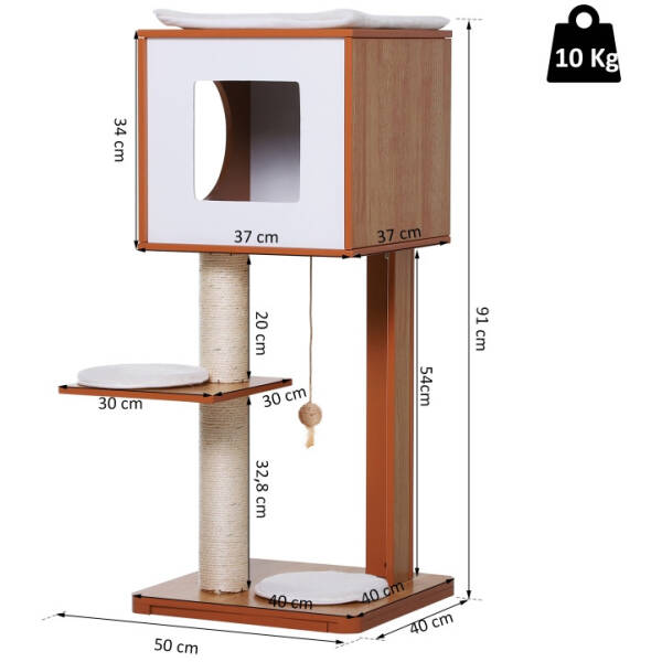 kattrad med tra grotta och sisalstolpar h 91 cm 9