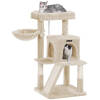 klostrad katt trad med stor plattform 48 x 48 x 96 cm beige 2