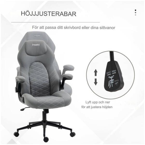 kontorsstol med fallbara armstod ljusgra 4