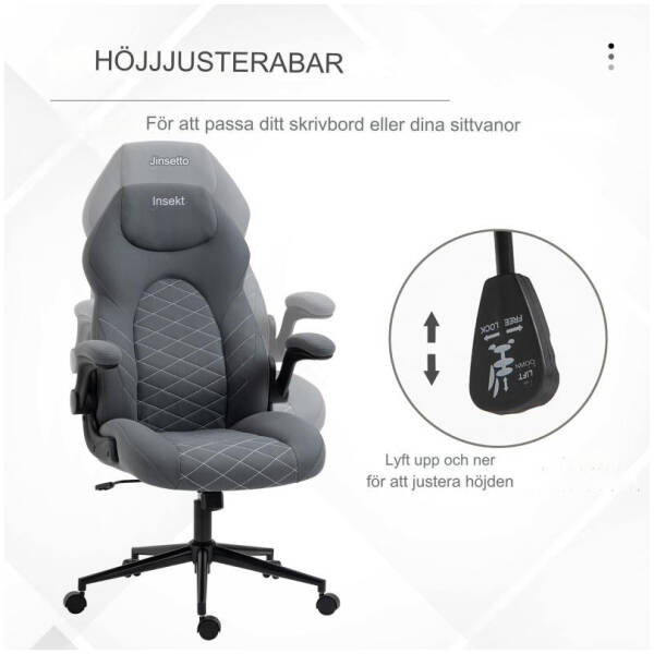 kontorsstol med fallbara armstod morkgra 2