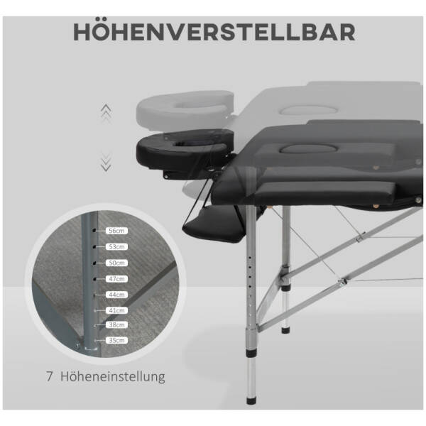 massagebank hopfallbart 186 x 71 x 83 cm svart lader 3