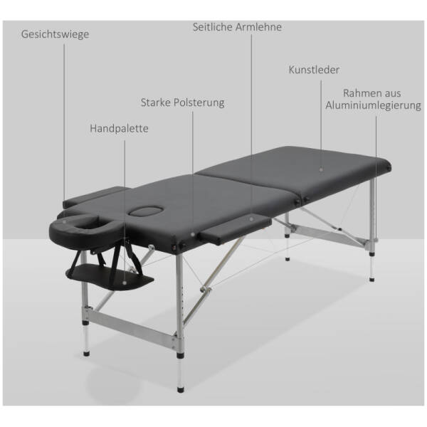 massagebank hopfallbart 186 x 71 x 83 cm svart lader 4