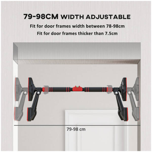 pull up bar justerbar 78 98 cm 6 punktsstod utan borrning 3