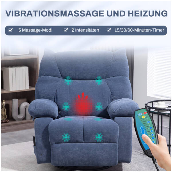 relax massage fatolj med liggfunktion 98 x 90 x 98 cm bla 3