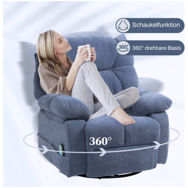 relax massage fatolj med liggfunktion 98 x 90 x 98 cm bla 5