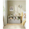 sidobord konsol retro beige med 3 stora lador och oppen fack 102 x 30 x 60 cm 1