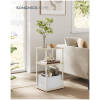 sidobord med 3 hyllplan tyglada 30 x 34 x 58 cm beige 1