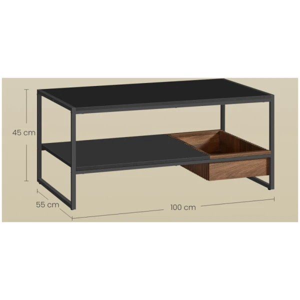 soffbord summit flexi lada 100 x 55 x 45 cm tra svart brun 4