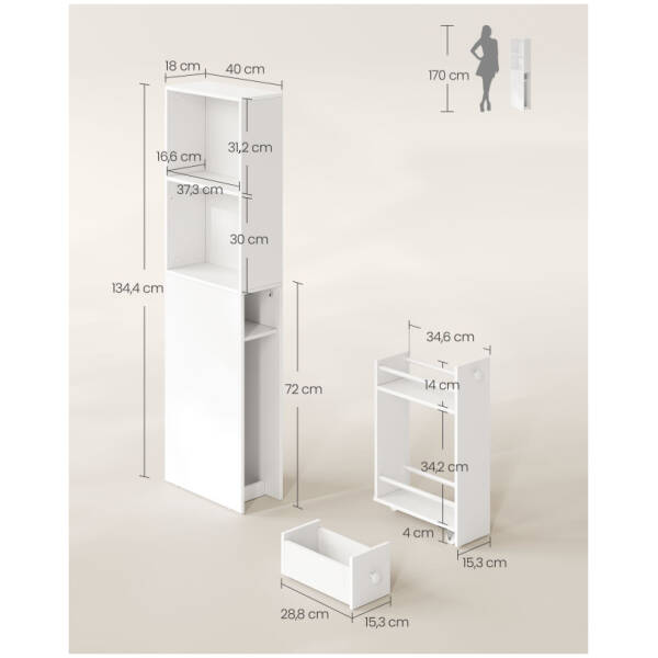 tunn forvaringsskap for sma utrymmen modern stil vit 18 x 40 x 1344 cm 6 1