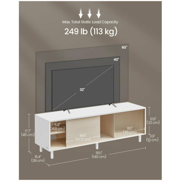 tv bank avalon rafflat glas modern vit ek 140 x 39 x 45 cm 2