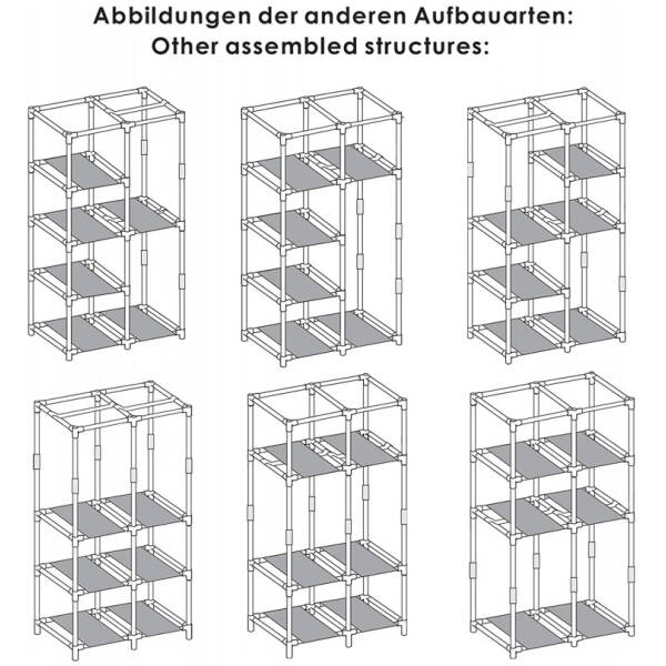 tygskap garderob kladstang 6 hyllor 88 x 45 x 168 cm 8